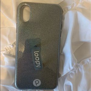 Loopy Iphone X gray glitter case